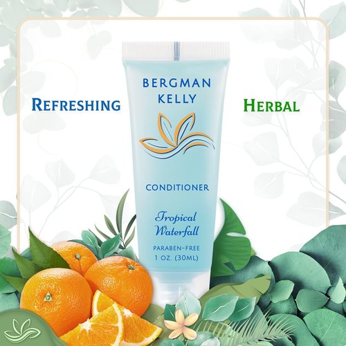 BERGMAN KELLY - Hotel Conditioner - 1 fl oz, 100 PK, Tropical Waterfall - Delight Your Guests with Invigorating and Refreshing Hotel Size Conditioner - Small Size Travel Amenities in Bulk