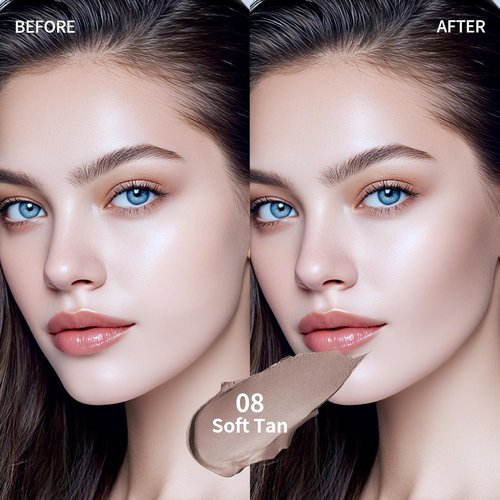 Skiennix Cream Contour Stick - Cool Toned Sculpting Makeup for Natural Definition | Long-Lasting & Buildable (08 Soft Tan)