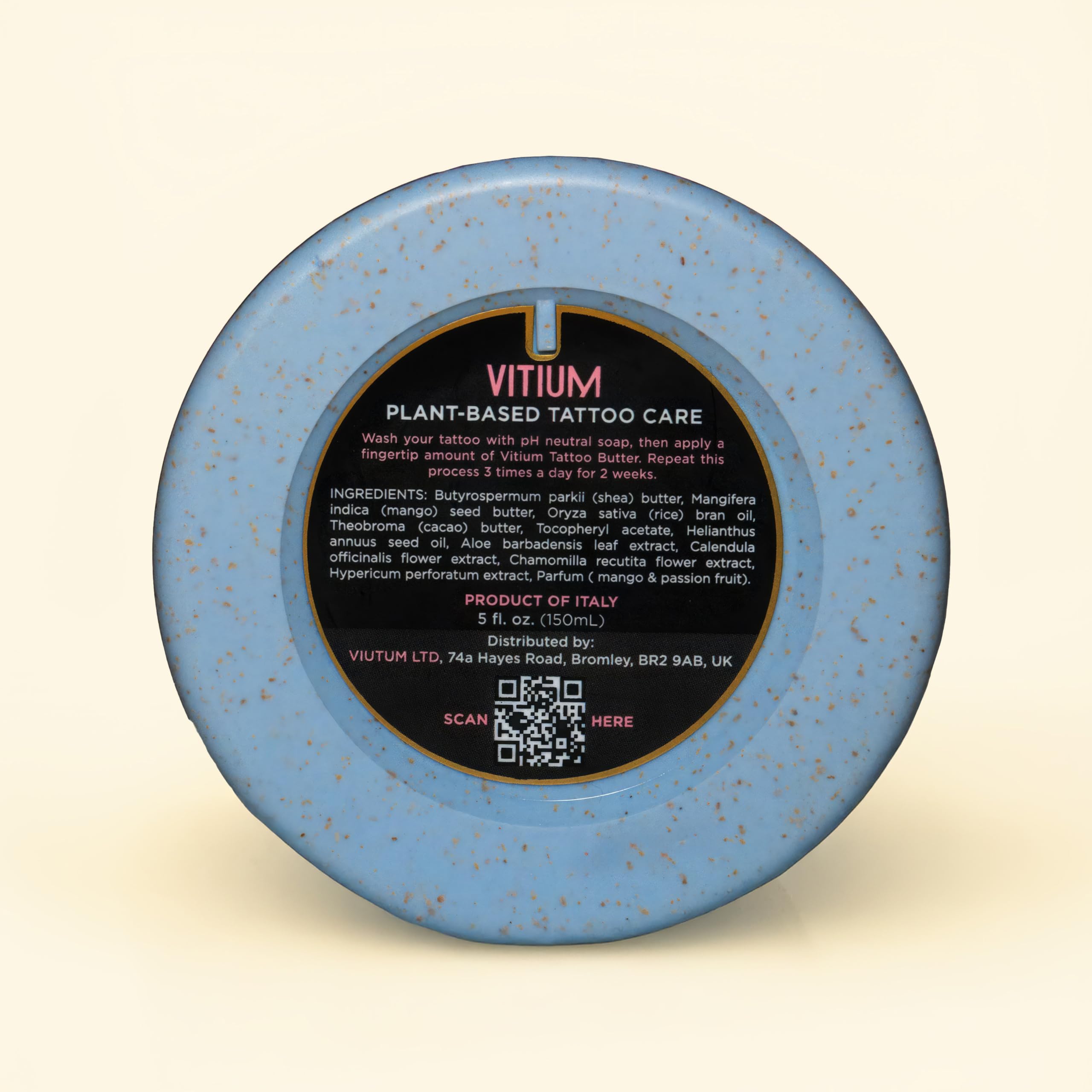 VITIUM Tattoo Butter – Tattoo Aftercare Balm with Organic Plant-Based Ingredients – Deep Moisturizing & Brightening for Vibrant Tattoos – Vegan, Natural, Soothing – Made in Italy - 5oz