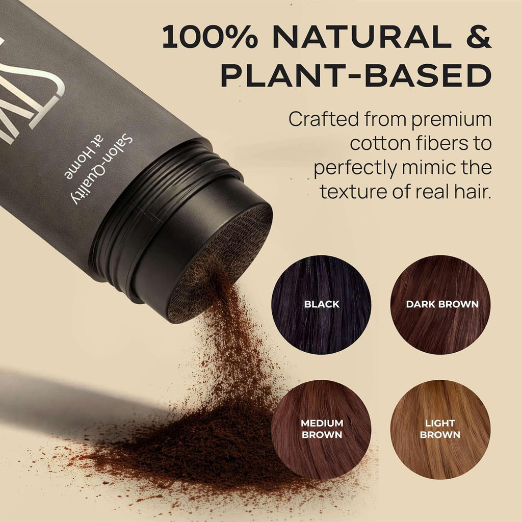 Style Edit Hair Building Fibers - Conceal Thinning Hair & Receding Hairlines | 100% Plant-Based, Dark Brown 0.88oz
