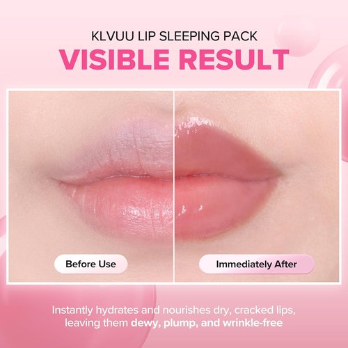 Klavuu Lip Mask - Overnight Deep Hydrating Treatment for Chapped Lips | Berry Flavor, 0.7oz