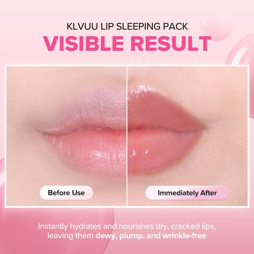 Klavuu Lip Mask Sleeping Pack (0.7oz) – Overnight Deep Hydrating Korean Lip Balm Treatment for Very Dry, Chapped Lips | Lip Lightening & Plumping with Instant Hydration | Gentle Exfoliating (Berry)