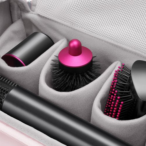 Gearific Travel Case Compatible with Dyson/Shark Flexstyle,PU waterproof Portable Travel Pouch with Hanging Hook, Carrying Case Compatible for Dyson/Shark Airwrap Flexstyle Complete Styler (Pink)