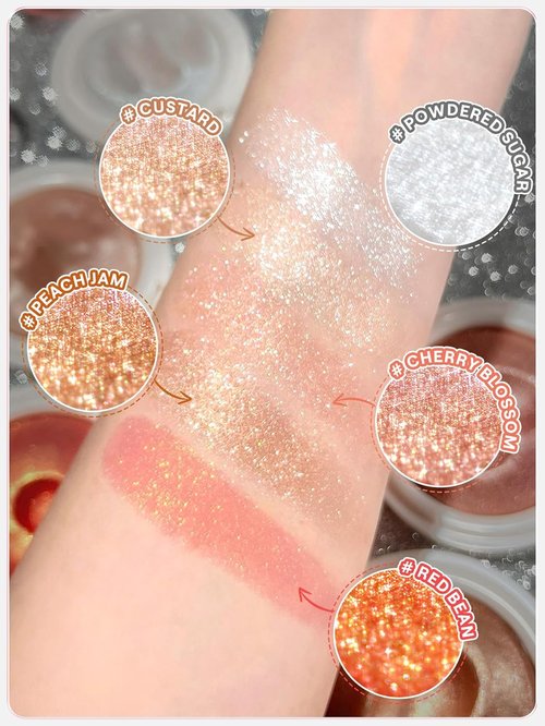 SheGlam Glowchi Bouncy Highlighter - Mochi-Like Formula for Long-Lasting Shimmer | Red Bean