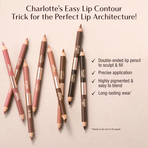Charlotte Tilbury Lip Cheat Contour Duo | Dual-Sided Lip Liner Pencil for Sculpting & Filling - Prevents Lipstick Feathering