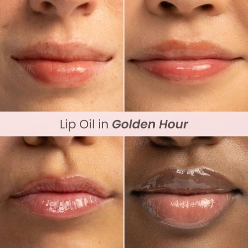 Burt's Bees Lip Oil - Golden Hour Hydration | Nourishing, Non-Sticky Formula with Jojoba Oil, 0.15 oz