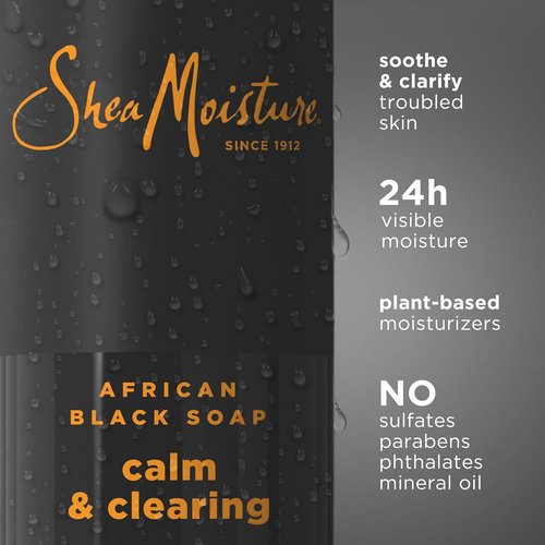 SheaMoisture African Black Soap Body Wash - Calm & Clear Formula for 24-Hour Moisture | 18 Oz