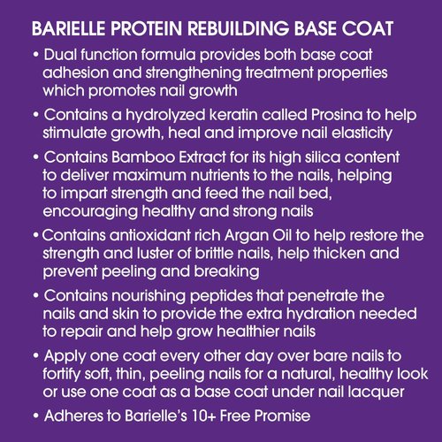 Barielle Protein Rebuilding Base Coat - Strengthens Nails with Prosina | 15ml