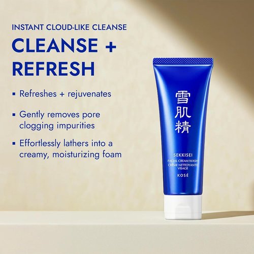 SEKKISEI Facial Cream Wash - Foaming Face Cleanser for Radiant Skin | 4.5 Ounce
