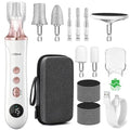 Litbear Electric Nail Drill File Set, 15 Speed Professional Nail Grinder for Thick Toenails, Cordless Pedicure Manicure Tool Callus Remover for Women Men Senior Hand Feet Care, Home Salon Use (White)