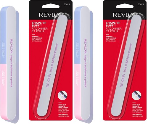 Revlon Nail Buffer, Shape 'N' Buff Nail File & Buffer, Nail Care Tool, All-in-One Shaping & Buffing, Easy to Use (Pack of 2)