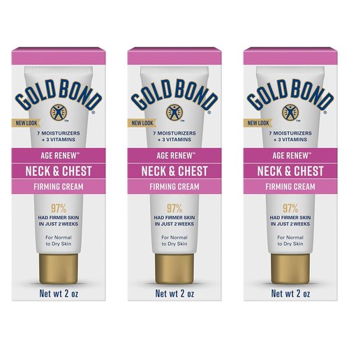 Gold Bond Age Renew Neck & Chest Firming Age Renew Cream, 2 oz., Clinically Tested Skin Firming Cream, Pack of 3