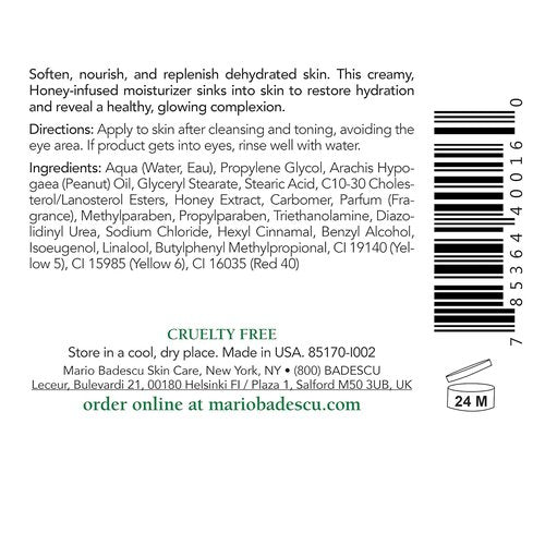 Mario Badescu Honey Face Moisturizer - Ideal Hydration for Combination, Dry & Sensitive Skin | 2 Fl Oz