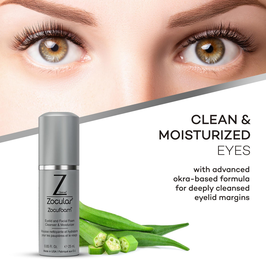 Zocular ZocuFoam Foaming Eyelid Cleanser – Gentle pH-Balanced Cleansing Foam – 25 mL