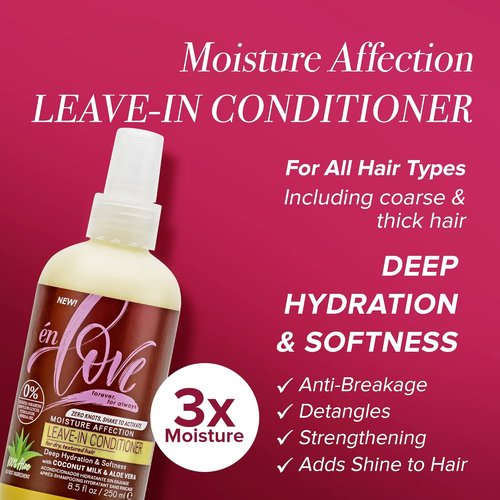 Moisture Crush Leave-In Conditioner - Coconut Milk & Aloe Vera for Deep Hydration | Detangles & Reduces Frizz