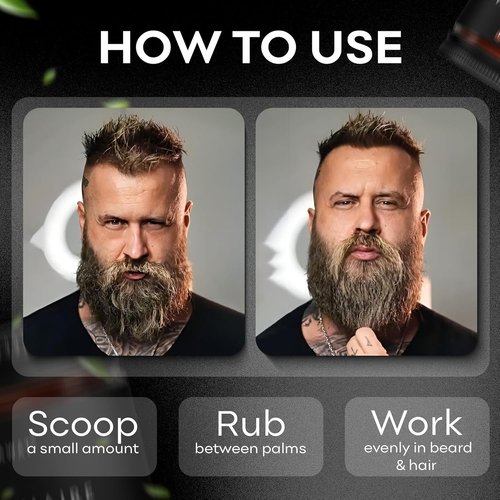 BAHAWAT Hair & Beard Butter for Men - Leave-In Conditioner with Barbershop Scent - Strengthens & Softens | Organic Ingredients - 2 oz.