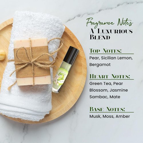 MOBETTER Fragrance Oils - Green Tea Pears & Blossoms Perfume Body Oil | Invigorating Scent