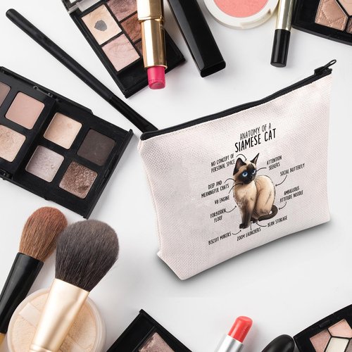 G2TUP Siamese Cat Anatomy Makeup Bag - Cat Lover Gift (Anatomy MB)