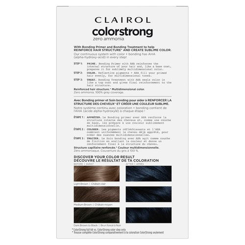 Clairol ColorStrong Permanent Hair Dye - Ammonia-Free, PPD-Free, 100% Gray Coverage, 2.8 Blue Black | Pack of 1