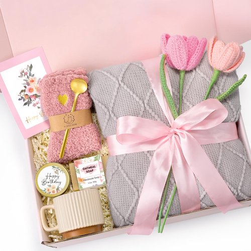Birthday Gifts for Women, Get Well Soon Gifts Package, Thinking of You Box Care Package, Happy Birthday Gifts for Her, Mother's Day, Sister, Best Friend, Wife, Girlfriend, Birthday Gifts Ideas (Grey)