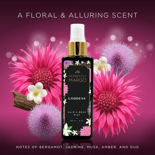 Honestly Margo Goddess Hair & Body Mist - Luxury Perfume Spray for Women with Bergamot & Amber | 6 Oz