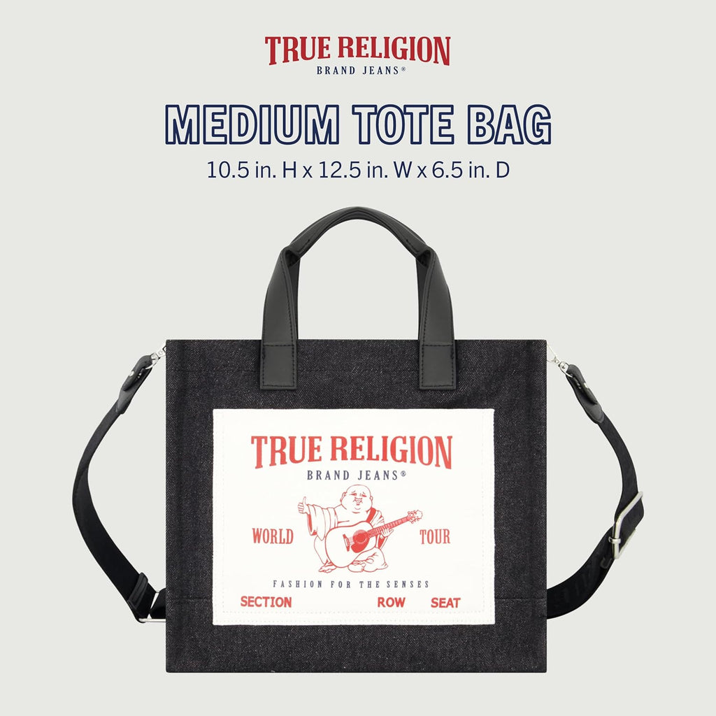 True Religion Tote - Women's Medium Travel Shoulder Bag with Adjustable Strap for Comfort