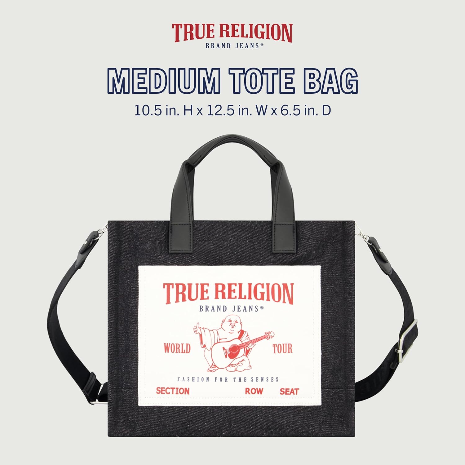 True Religion Tote - Women's Medium Travel Shoulder Bag with Adjustable Strap for Comfort