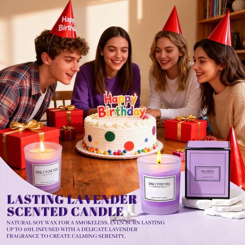 Happy Birthday Gifts for Women, Luxury Lavender Birthday Gifts Baskets for Her, Christmas Birthday Gifts for Mom, Wife, Sister, Girlfriend, Daughter, Coworker You're Awesome 16 Oz Coffee Mugs