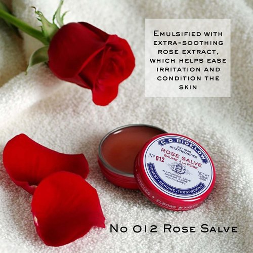 C.O. Bigelow Rose Salve Tins, Pack of 3 Lip Balm Tins, All Purpose Salve for Lips, Cuticles, Hands & Dry Skin, Lip Balm Set, 0.8 oz