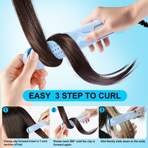 AraSyleon Hair Straightener and Curler, Airflow Curling Iron for Women Short to Long Hair, 5 Settings (280-430°F) Fast Heat Up and Smooth Frizz Create Straight Hair, Safe Dual Voltage
