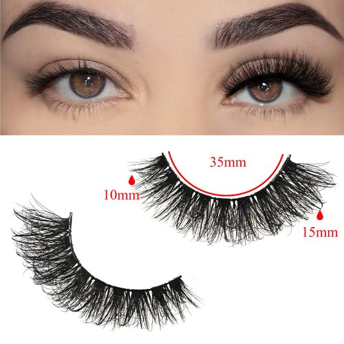 FARRED Mink Lashes False Eyelashes Cat Eye Strip Lashes Wispy Faux Mink Eye Lash Fluffy Eyelash Natural Look 10 Pairs Fake Lashes Pack Full Volume Lash Strips Pestañas