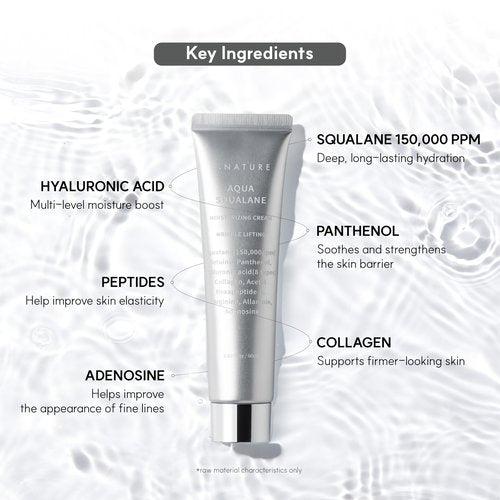 S. Nature AQUA SQUALANE MOISTURIZING CREAM | Face Moisturizer for Dry and Sensitive Skin, Vegetable Squalane 150,00ppm, Long-lasting Hydration, Pore Care Cream, Korean Skin Care (2.7 Fl Oz, 80ml)