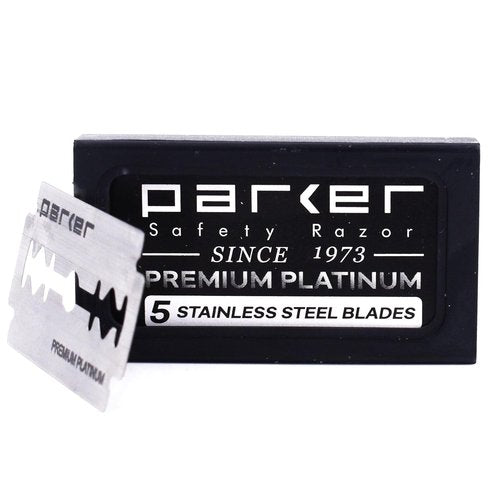 Parker 76R Butterfly Open Safety Razor - Heavyweight Gunmetal Finish with Long Knurled Handle for Precision Shaving
