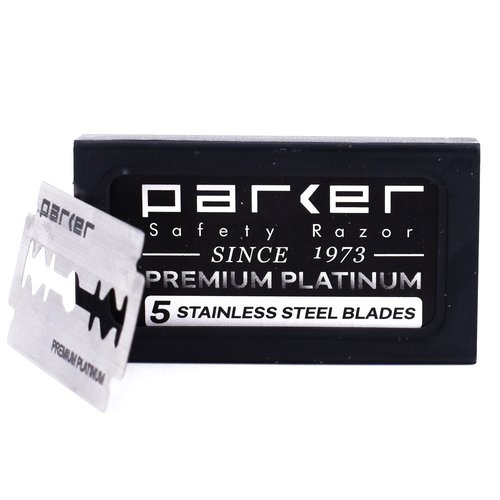 Parker 100‑Count Double Edge Safety Razor Blades – Premium Platinum‑Tungsten‑Chromium Coated Stainless Steel for Smooth, Long‑Lasting Shaves – Fits All DE Razors