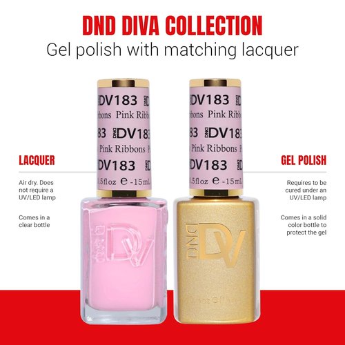 DND Diva Gel Polish Set - First Class Collection | UV/LED Gel & Air Dry Chip-Free Duo, 0.5 Fl Oz Each