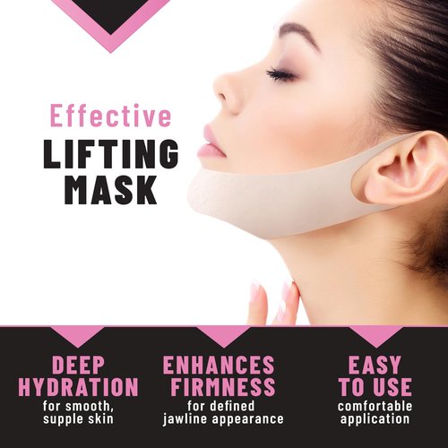 TOLEVITA V- Line Lifting Mask Double Chin | Chin, Comfortable Double Strap | Face Sculpting & Lifting Mask with Hydrogel and Vitamin E for Women & Men - 5 Pcs