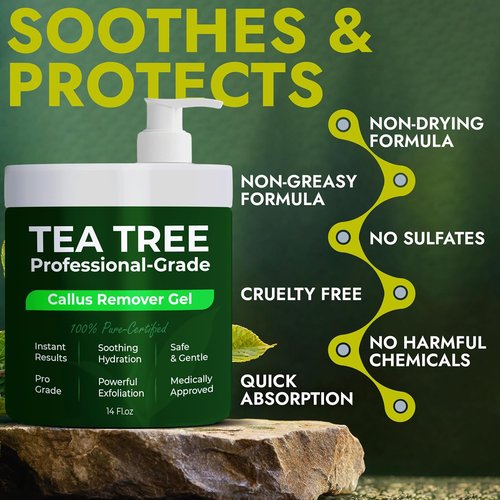 Skiennix Callus Remover Gel - Extra Strength Treatment with Tea Tree Oil | 50 Applications, 14 fl oz