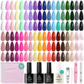 beetles Gel Polish Set Vivid Seasons - Spring Gel Nail Polish Set 36 Colors Pink Yellow Green Purple Jelly Shades 45pcs with Base & Top Coat UV LED Soak Off DIY Salon Easter Gift for Women & Girls