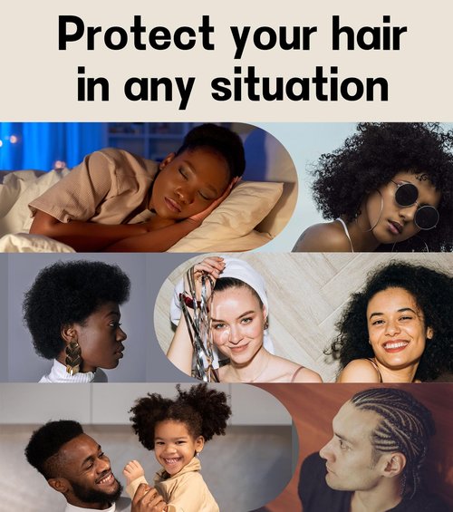 SECZIPE 100% Mulberry Silk Bonnet for Sleeping for Curly Hair and Braids, Wrap with Adjustable Strap for Women and Men,Real Silk, Not Satin（1Pc,Black）