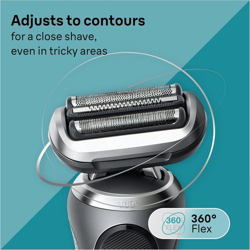Braun Electric Shaver - Series 7 7127cs | Wet & Dry Shaving, Turbo & Gentle Modes, Waterproof, Space Grey