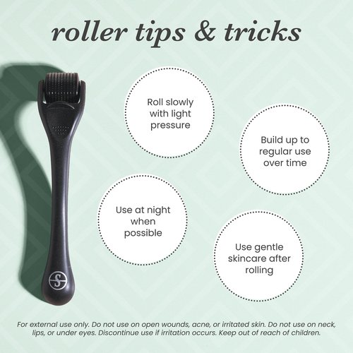 Sdara Skincare Roller for Face, Beard, Hair - Skincare for Men and Women (Shiny Black)