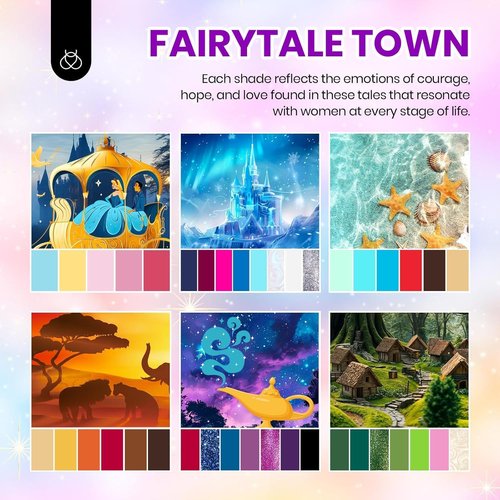 Beetles Gel Nail Polish Set - 44 PCS Brown Nude Burgundy Gel Polish Nails Fairytale Town Collection with 4Pcs Base Glitter Matte Glossy Top Coat Soak off Uv Gel DIY Manicure