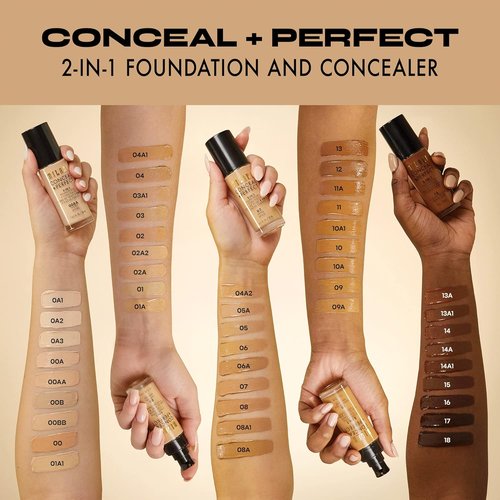 Milani Conceal + Perfect Liquid Foundation - Flawless Coverage in Light Natural, 1 Fl. Oz.
