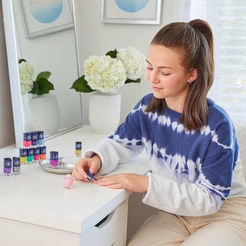 Celestial 12-Pack Nail Polish Tower for Girls & Teens - 12 Vibrant, Non-Toxic Colors - Safe & Fun Nail Polish Set for Kids Ages 8+ Perfect for Birthdays, Parties, & DIY Manicures by 3C4G Make It Real