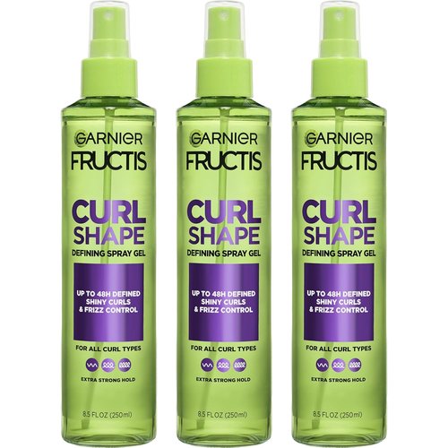 Garnier Fructis Curl Shape Defining Spray Gel - No Frizz Formula, 8.5 Fl Oz, 3 Count