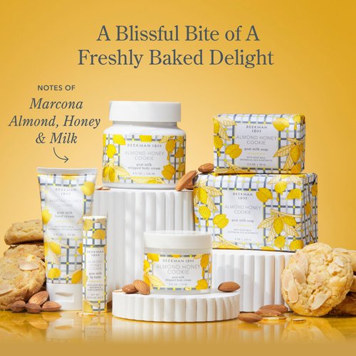 Beekman 1802 Whipped Body Cream – Moisturizes & Softens Skin with Goat Milk, Mango Seed Butter & Vitamin E – 8 oz – Almond Honey Cookie
