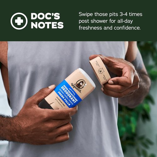 Dr. Squatch Natural Men’s Deodorant - Aluminum-Free Charcoal & Postbiotics for 72-Hour Odor Protection | Rainforest Rapids & Cool Fresh Aloe, 2.65oz Stick (2-Pack)