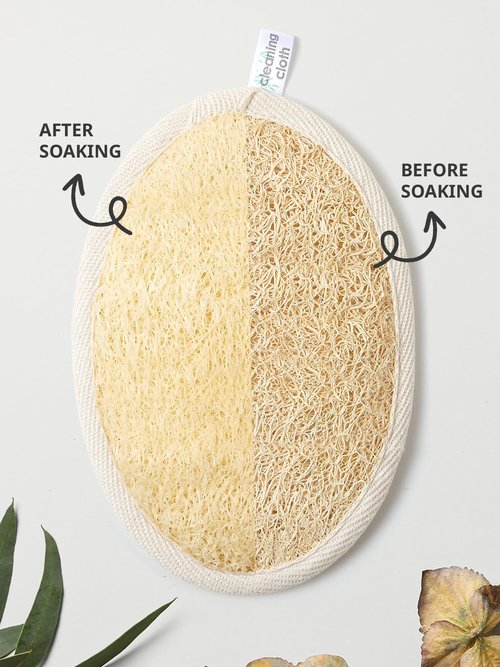 Reemix Natural Loofah Exfoliating Body Scrubber 3-Piece Oval Set - Gentle Face & Body Scrub Sponge, Eco-Friendly Bath Shower Tool for Smooth Skin, Travel-Friendly Design