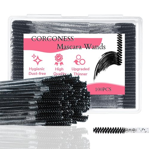 Skiennix Mini Spoolies - 100 Disposable Eyelash Extension Brushes for Lash Techs | Micro Eyebrow Wands