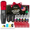 Neebol Tattoo Gun Kit - Wireless Tattoo Machine Kit with 2PCs 1600mAh Tattoo Battery with LED Digital Display, 20PCs Tattoo Cartridge Needles - Professional Tattoo Kit for Beginners Complete Set